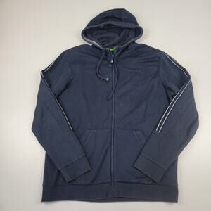 Hugo Boss Jacket‎ Mens 2XL Navy Blue Full Zip Hoodie Sweatshirt Zippers EUC